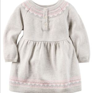 6 Month Grey & Pink Sweater Dress